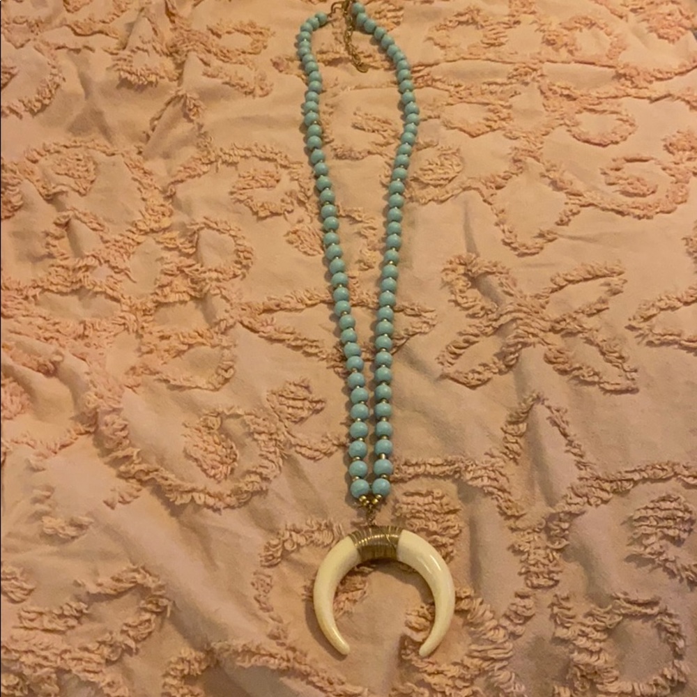 2
Ivory BoneHorn Turquoise Crescent MoonNecklace